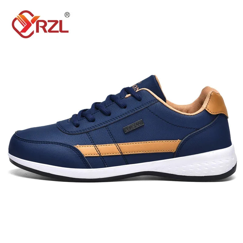 YRZL zapatos de hombre primavera otoño zapatillas impermeables para caminar ocio zapatos deportivos de cuero para hombre calzado antideslizante tenis para hombres