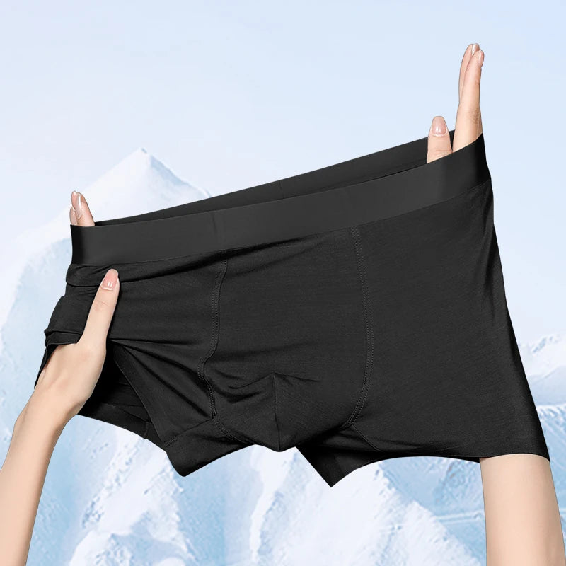 Ropa interior para hombres al por mayor Europa y Estados Unidos boxeadores transfronterizos de seda de hielo boxeadores de tamaño inglés pantalones cortos de gran tamaño