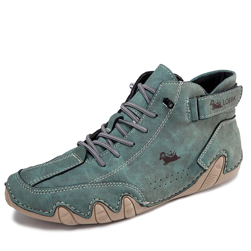 Zapatos informales de cuero, zapatillas de deporte para hombre, mocasines para caminar al aire libre, calzado cómodo, botas de lujo para hombre