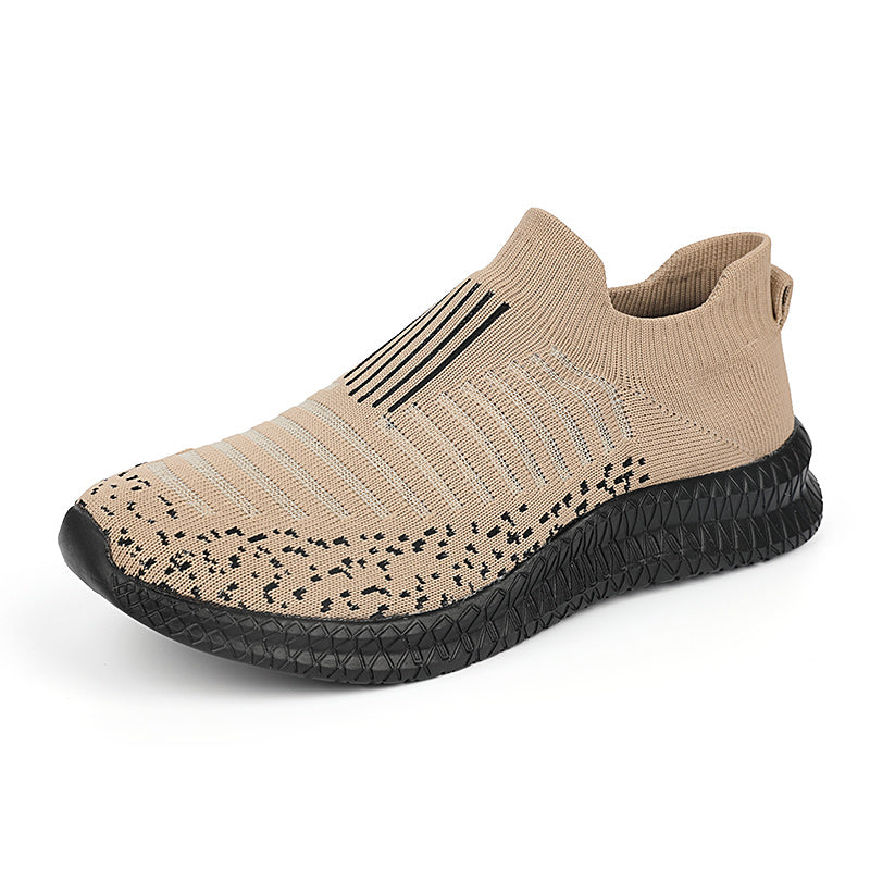 Zapatos informales transpirables para hombre, zapatos ligeros para caminar al aire libre, zapatillas antideslizantes para hombre, zapatos planos vulcanizados sin cordones 2023