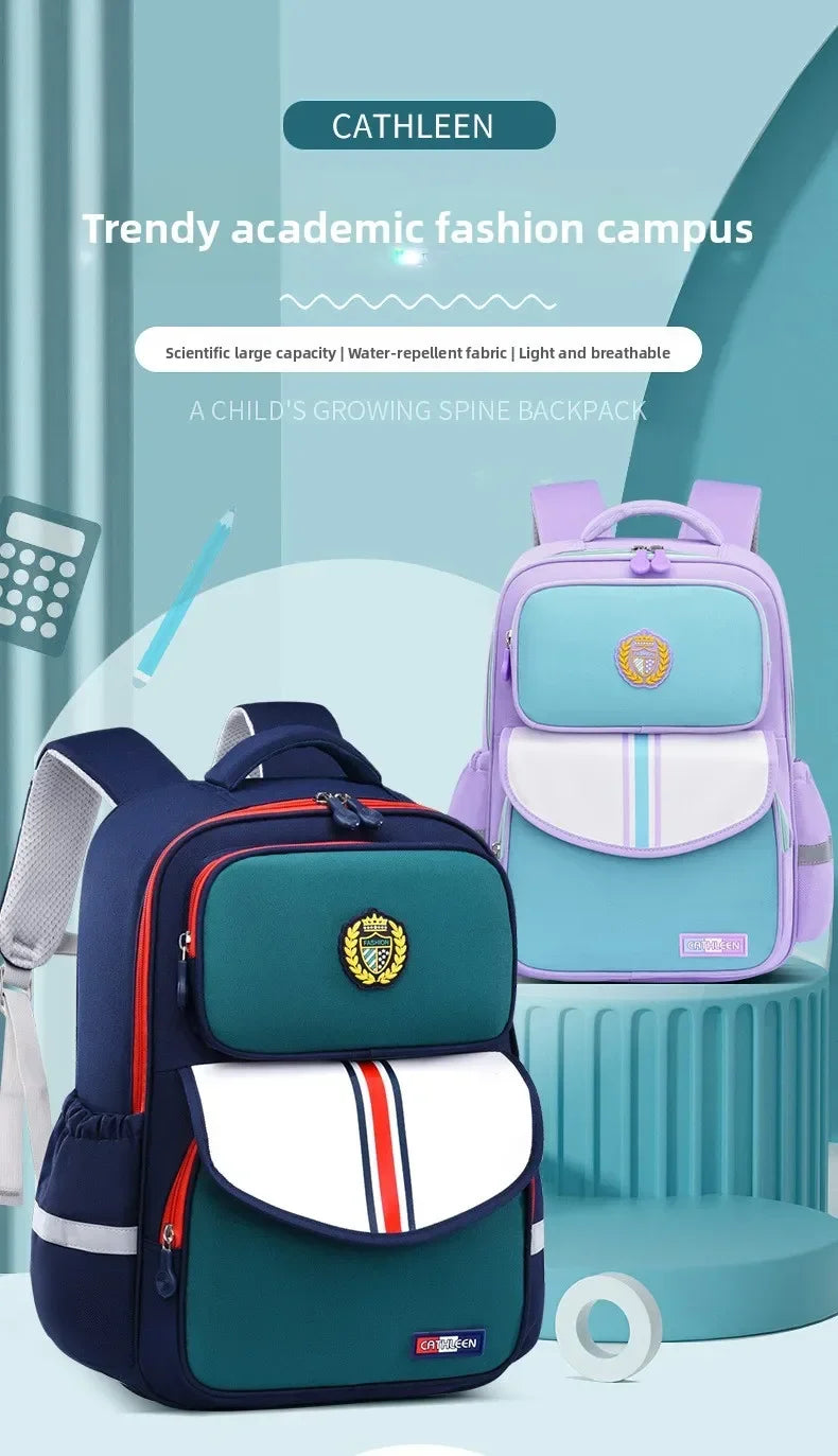 Mochila escolar para niños de grado 1 y 6, mochila duradera impermeable de tela Oxford ligera con diseño ergonómico