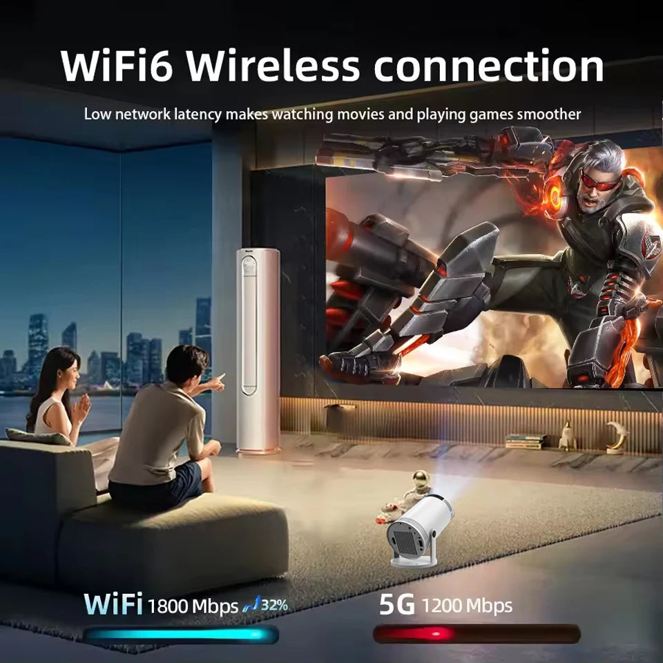 Nuevo Proyector HY300 2026, 4K, Android 11, Wifi6, 290ANSI, Allwinner H713, BT5.0, 1080P, 1280*720P, Cine, Portátil para Exteriores ﻿