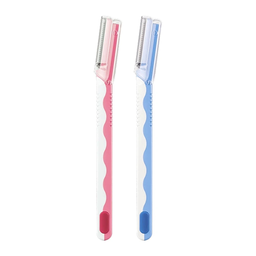 Juego de maquinillas de afeitar para cejas para mujer, utensilio para eliminar el vello Facial con cubierta, maquillaje, belleza, cuchillas seguras, herramientas de recorte, 5 uds.