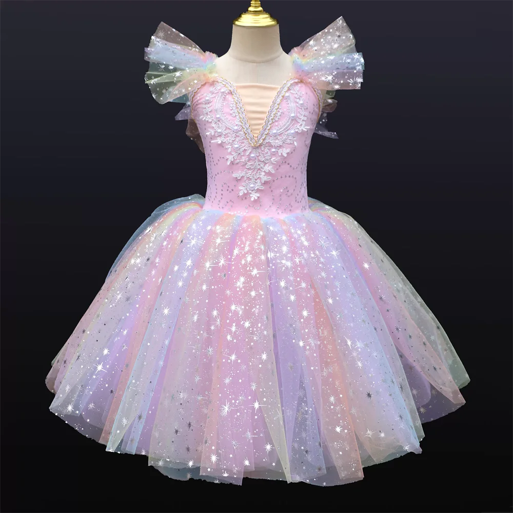 Vestido de Ballet Tutú para Niñas, Traje de Bailarina Infantil
