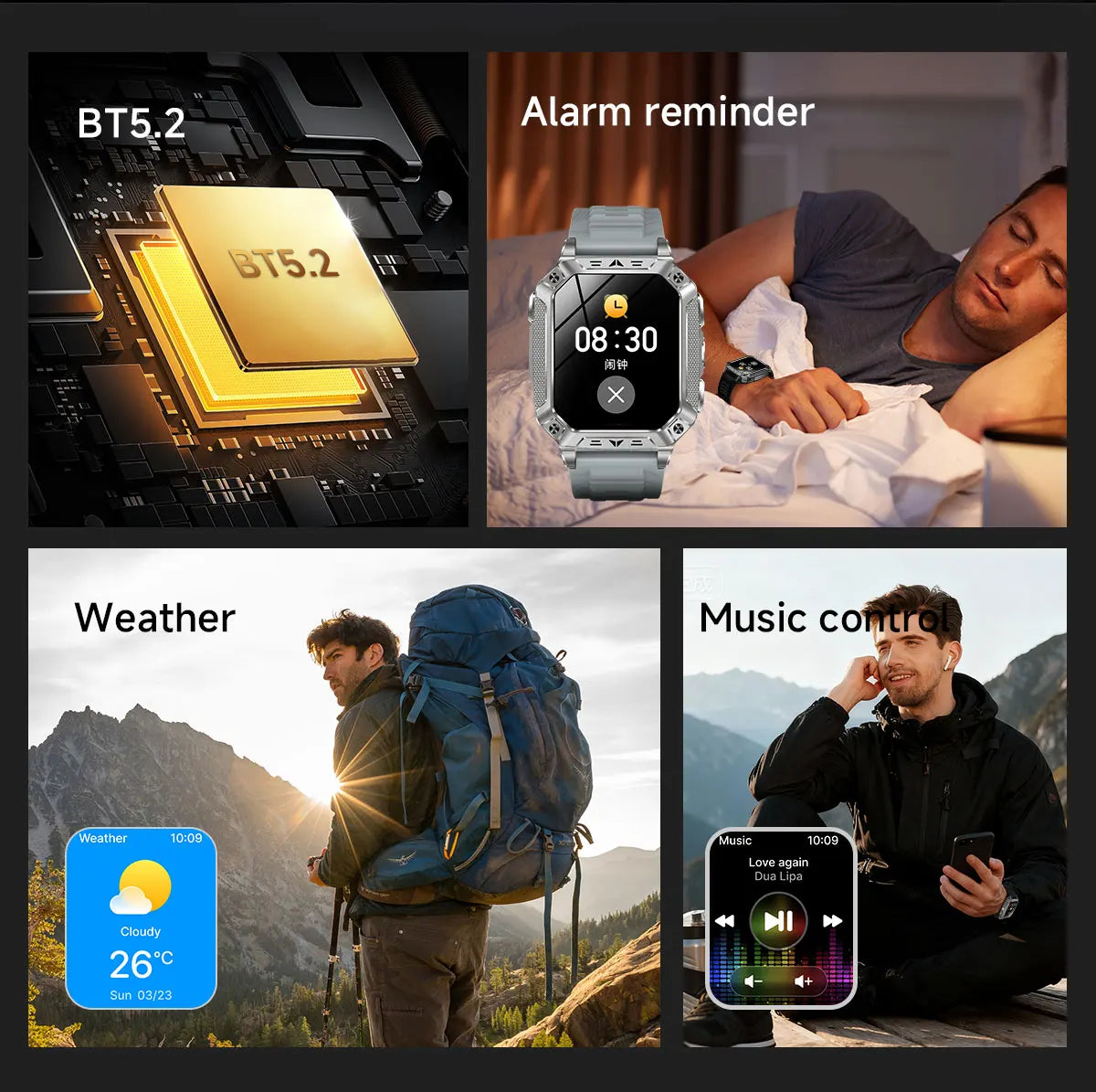 Reloj Inteligente AMOLED con GPS y Bluetooth Hombre