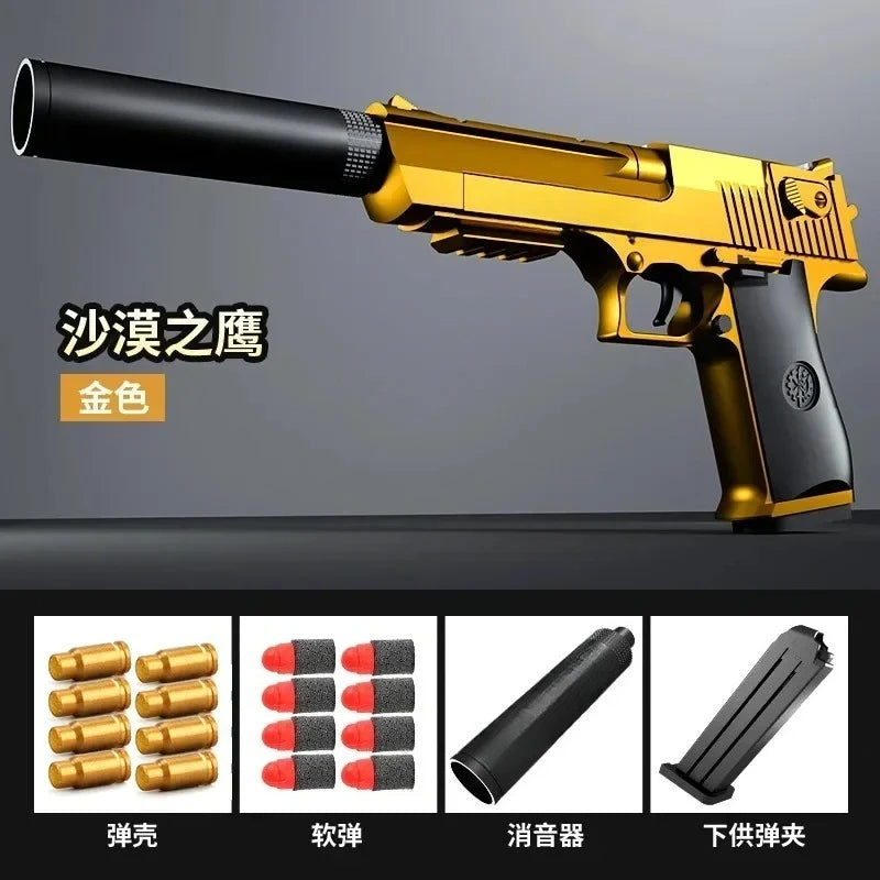 Pistola de Juguete Desert Eagle con Dardos de Espuma y Silenciador