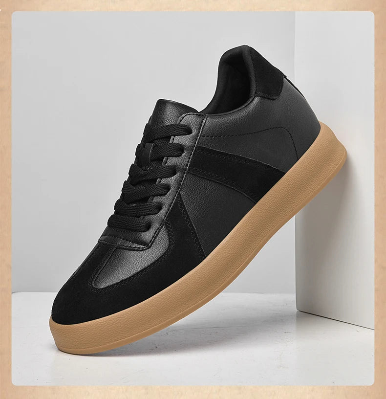 Zapatos invisibles con aumento de altura, zapatos de entrenamiento moral de 8cm, zapatillas informales transpirables de verano con aumento de altura interior para hombre, zapatos Forrest Gump versátiles Retro de cuero genuin