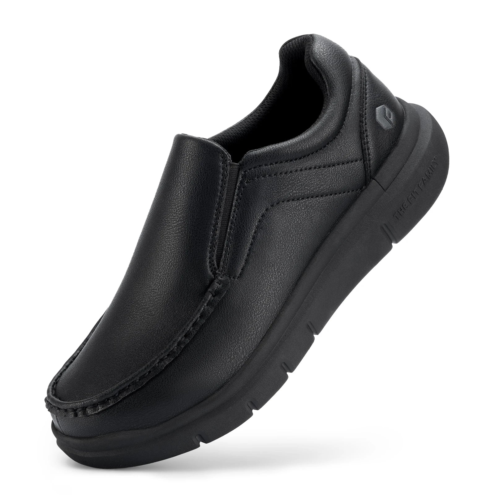 Zapatos Fitville para hombre, zapatos informales sin cordones de cuero de ancho, ligeros para pies hinchados con soporte para el arco, alivio del dolor