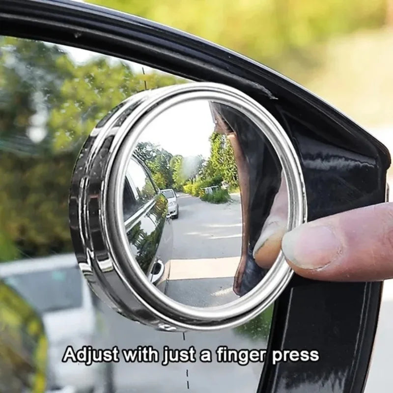 Espejo de punto ciego convexo con marco redondo, gran angular de 360 grados, espejo retrovisor transparente ajustable, accesorios para coche, 2 uds.
