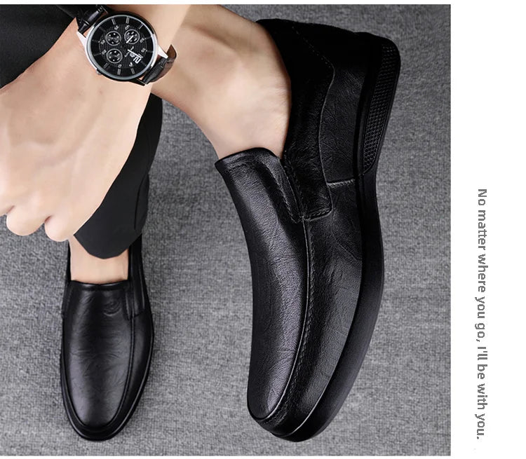 CLOHOO Zapatos casuales de negocios para hombres Calzado de cuero con parte inferior de goma de piel de vaca en capas hecho a mano para oficina y ocio