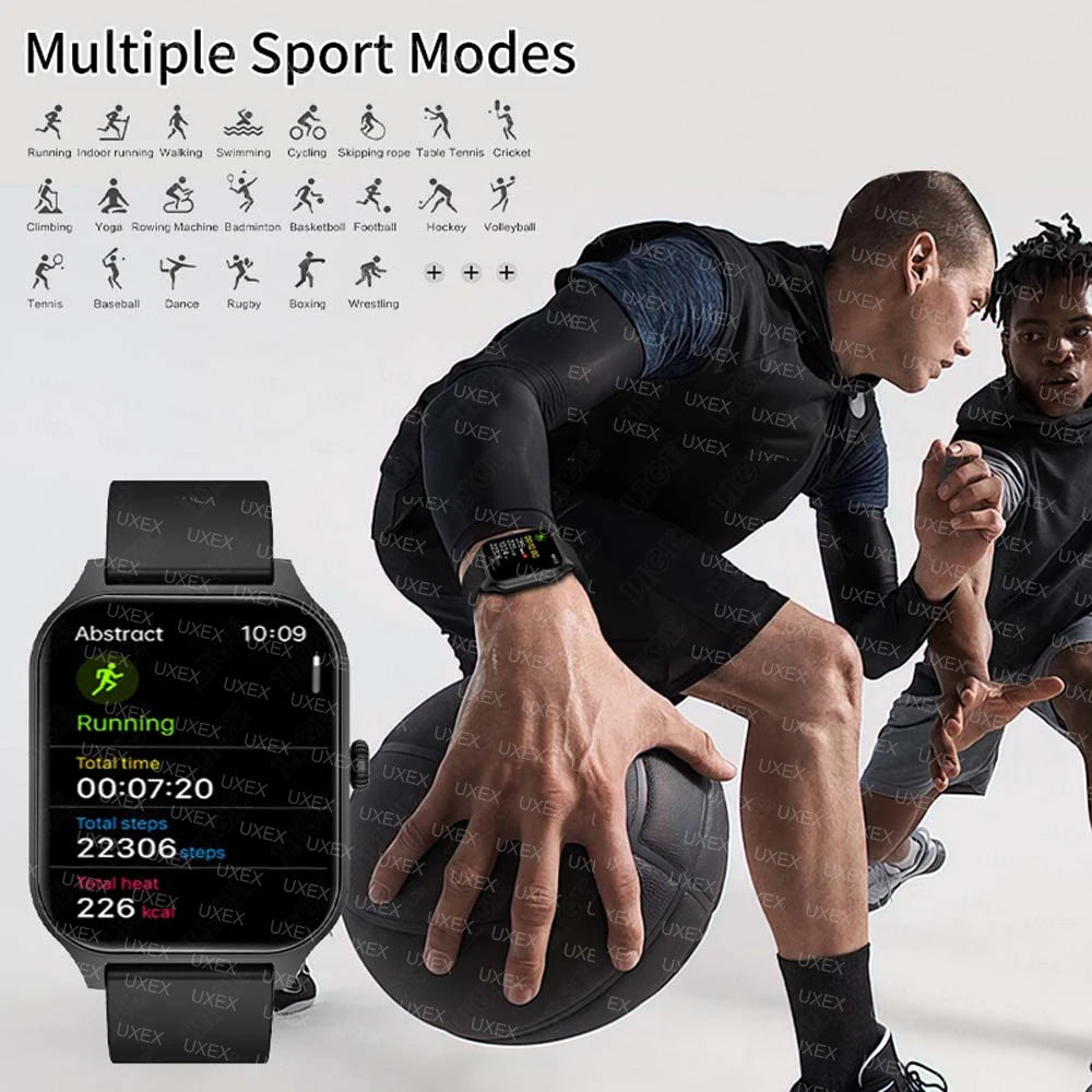 Reloj inteligente Plus para hombres y mujeres, reloj deportivo con pantalla completamente táctil, llamada Bluetooth, teléfono Android, reloj inteligente multidial Digital