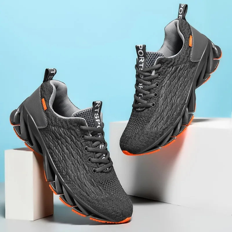 Zapatillas deportivas transpirables de malla unisex con suela cuchilla