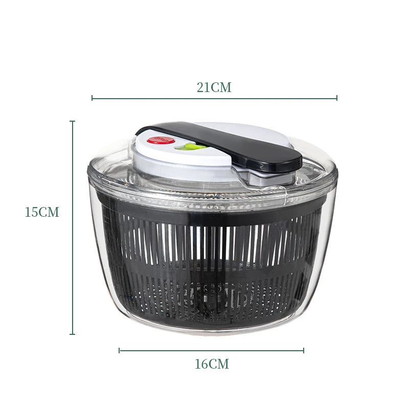 LMETJMA-girador de ensalada de 3L, tazón de ensalada grande con tapa, fácil de presionar con una sola mano, Spinner para ensalada, lavadora, secadora, mezclador escurridor JT249