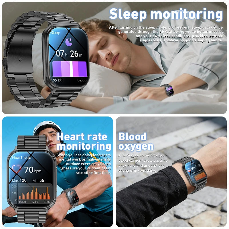 Smartwatch LIGE 1.83" AMOLED con Llamadas Bluetooth y Monitor de Salud