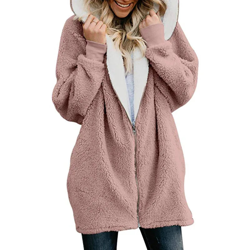 Bella Philosophy-sudaderas con capucha para mujer, suéter largo con cremallera, sudaderas con capucha de manga larga ajustadas, abrigo liso, Otoño e Invierno