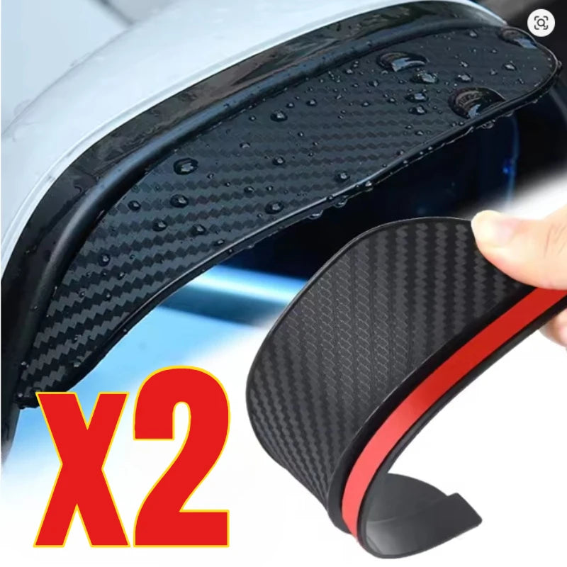 2 uds espejo retrovisor de coche lluvia ceja fibra de carbono protector contra la lluvia parasol Protector de visión clara para accesorios de espejo de coche