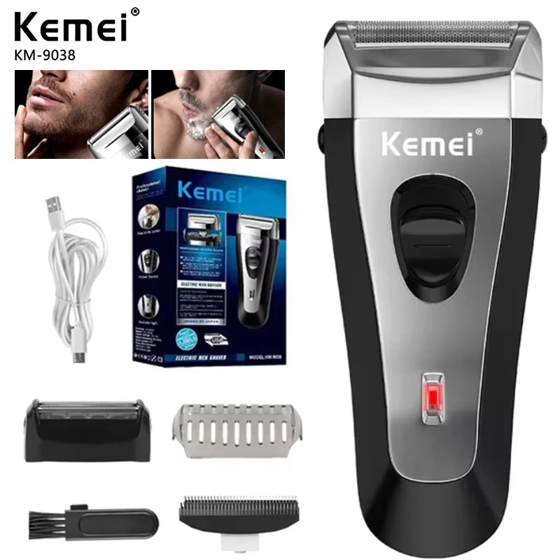 Afeitadora Eléctrica Inalámbrica Kemei KM-9038