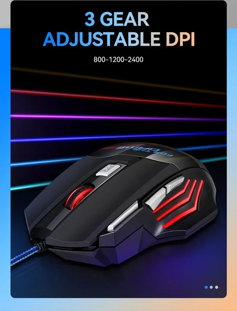 1 unidad, nuevo ratón USB para juegos Hyperspeed, ratón ergonómico retroiluminado RGB para juegos, ratón con cable 7D Esports para ordenador portátil y Gamer