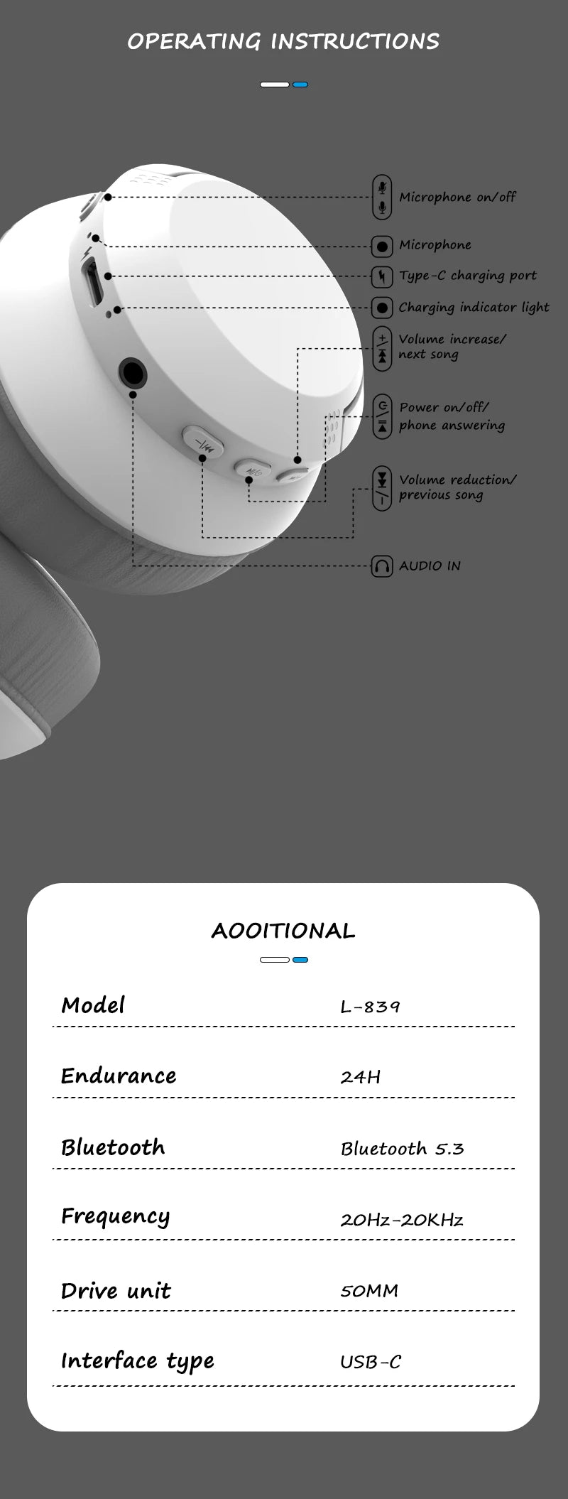 LDON Auriculares Intrauditivos Bluetooth 5.3 HD
