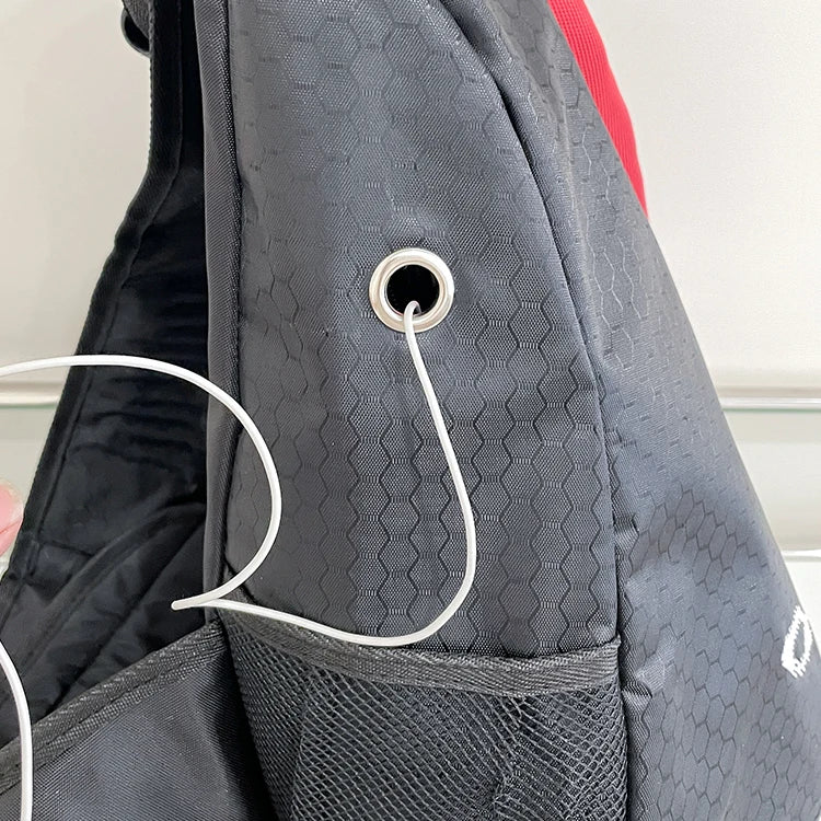 Bolso de pecho de gran capacidad, bolso cruzado con parte trasera lateral de gran capacidad, múltiples bolsillos, adecuado para deportes al aire libre, viajes y ciclismo
