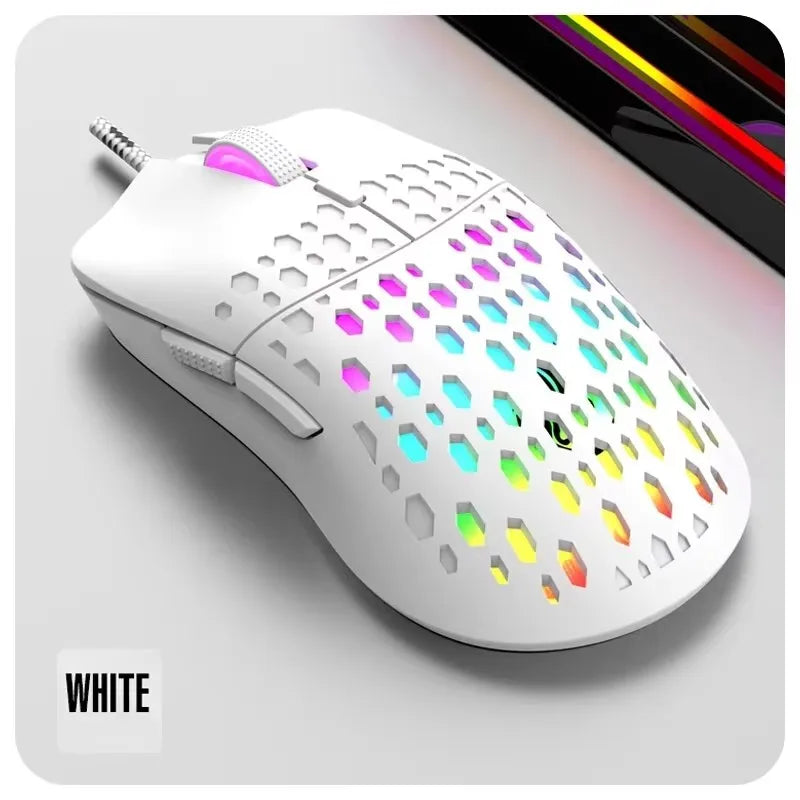 RAIKU G701-ratón con cable de 6 teclas, Mouse con iluminación colorida para juegos y oficina para Microsoft Windows y Apple IOS System