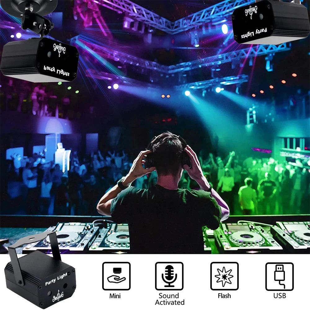 Mini Proyector Láser para Fiesta 32 Patrones
