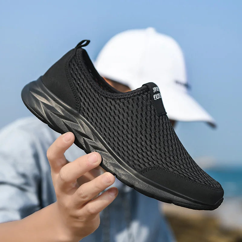 YRZL, zapatillas de deporte para hombre, zapatos informales de malla transpirable para mujer, mocasines antideslizantes de talla grande para exteriores, zapatos de tenis ligeros para caminar para hombre