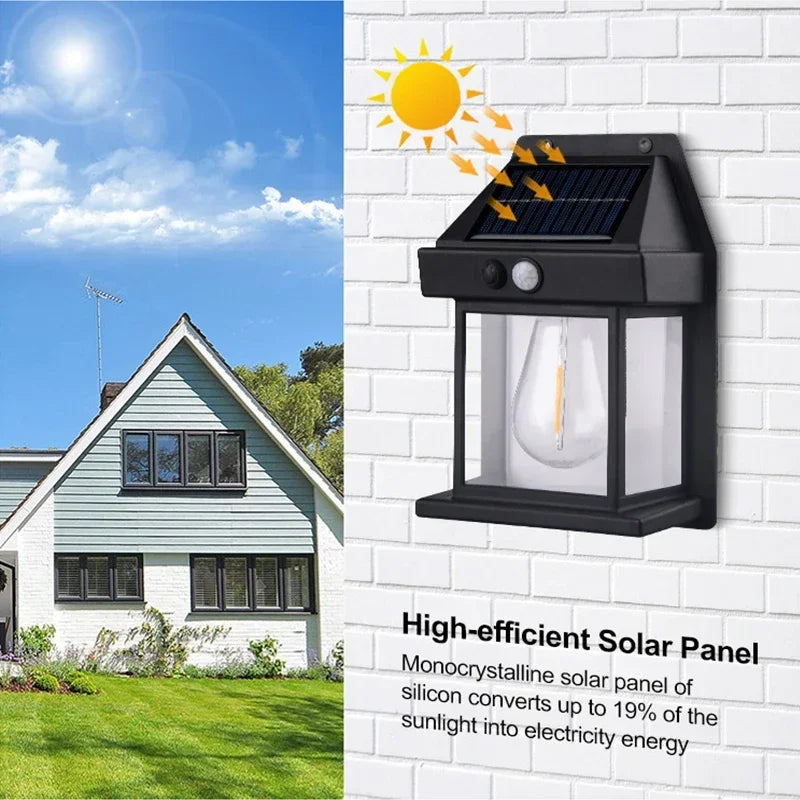 Lámpara Solar de Pared con Sensor para Porche