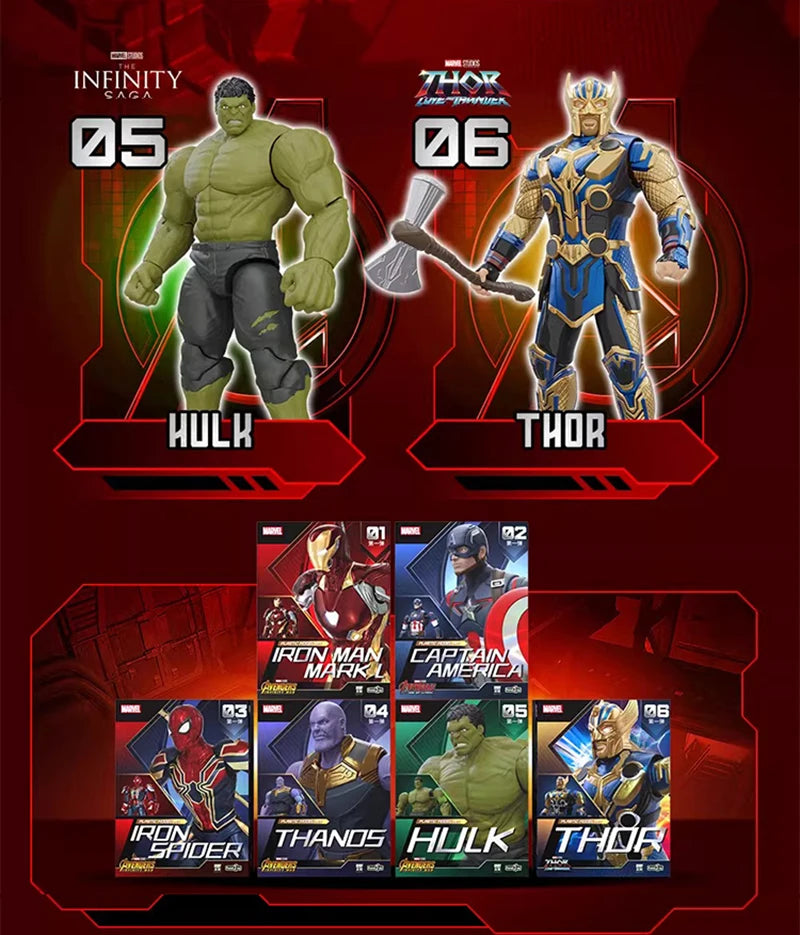 Figuras originales de Fondjoy Marve, Hulk, Thanos, Capitán América, Spider-Man, Thor, Iron Man, juguetes geniales para niños, modelos personalizados, muñecas, regalos para niños