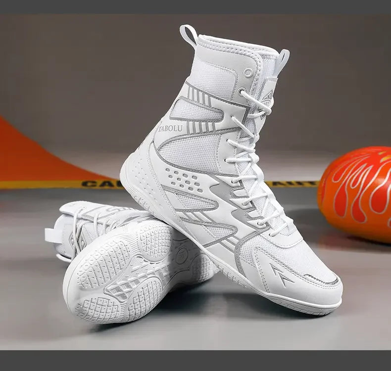 Zapatillas de boxeo y lucha unisex con suela antideslizante y protección del tobillo