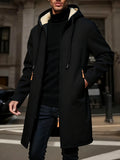 Chaqueta con Capucha Gruesa para Hombre, Cremallera, Abrigo de Invierno