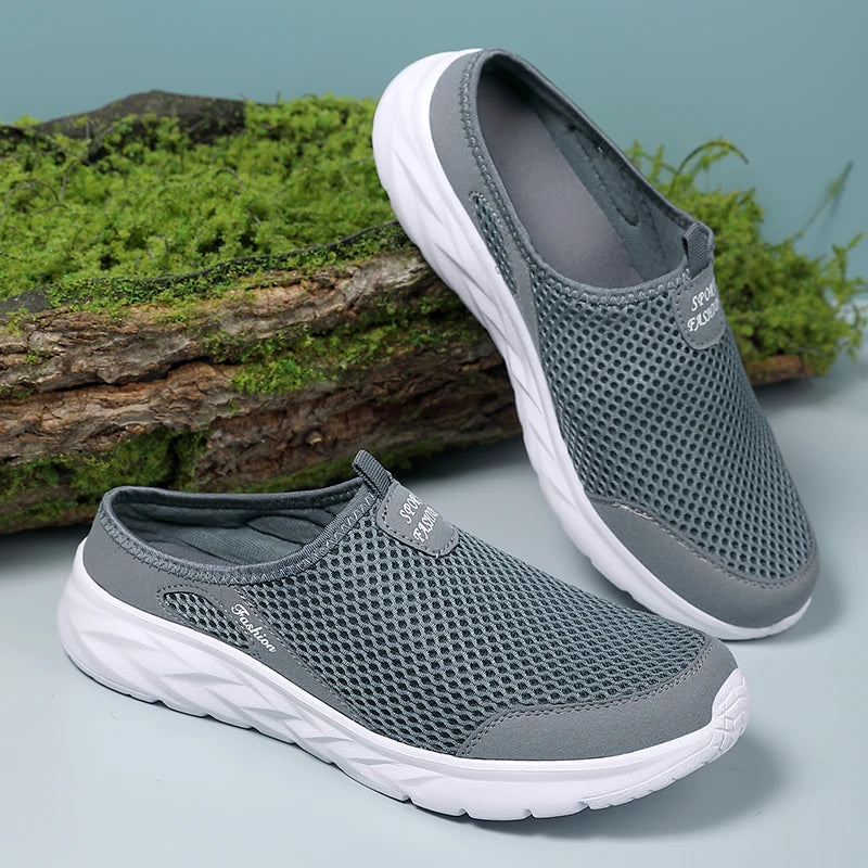 YRZL Zapatos Casuales Hombres Verano Medio Zapatos Zapatillas Diapositivas Slip on Zapatos Hombres Malla Transpirable Suave Cómodo Zapatillas para Hombres