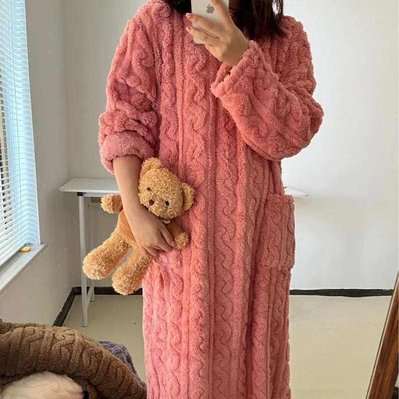 Pijama Polar de Mujer Talle Grande – Franela con Rayas