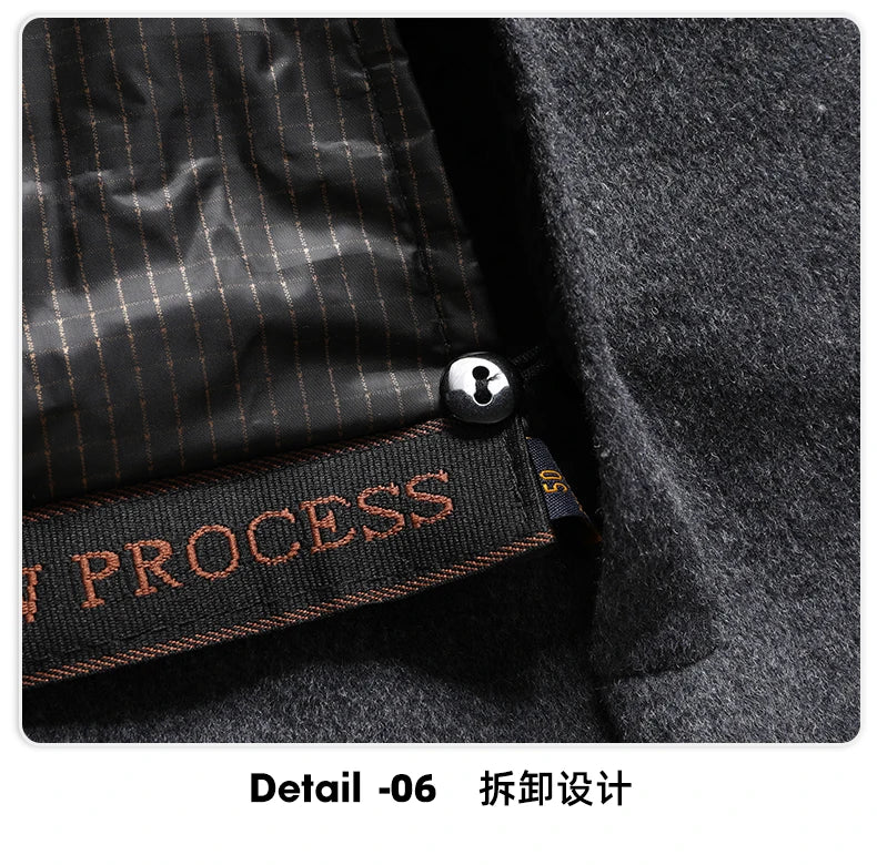 Abrigo de Lana con Plumón Desmontable para Hombre – Otoño/Invierno