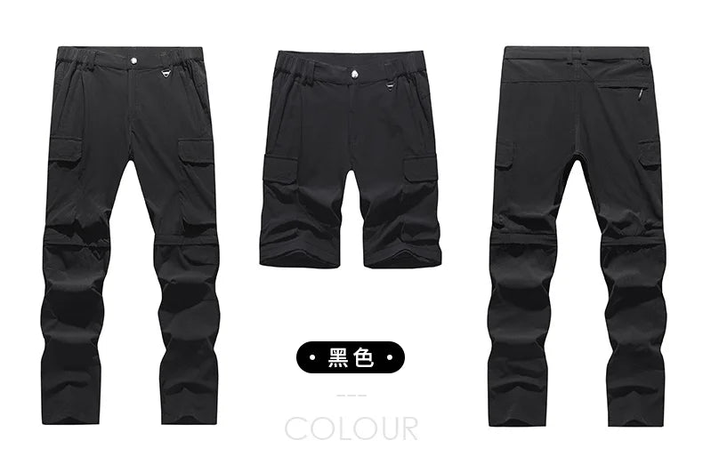 Pantalones convertibles de senderismo tipo cargo para hombre, impermeables, de secado rápido, livianos, con cremallera extraíble, perfectos para aventuras al aire libre, pesca y camping, equipo de senderismo versátil para