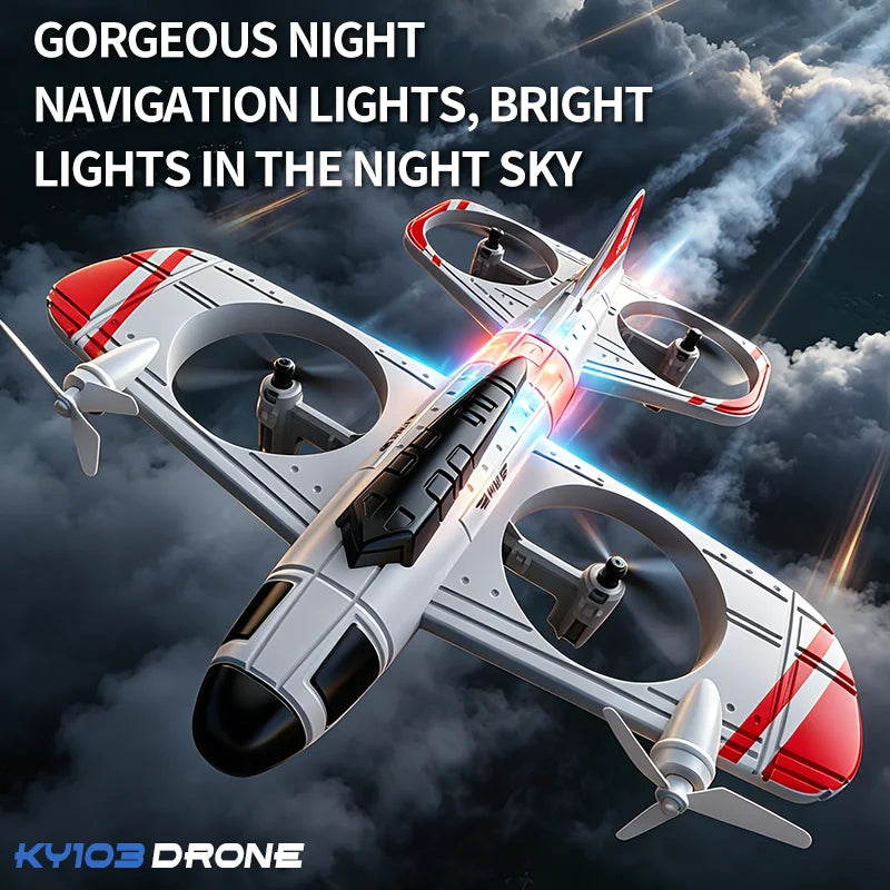 Mini Dron KY103 con Luces LED, Avión RC 2.4G con Control Remoto