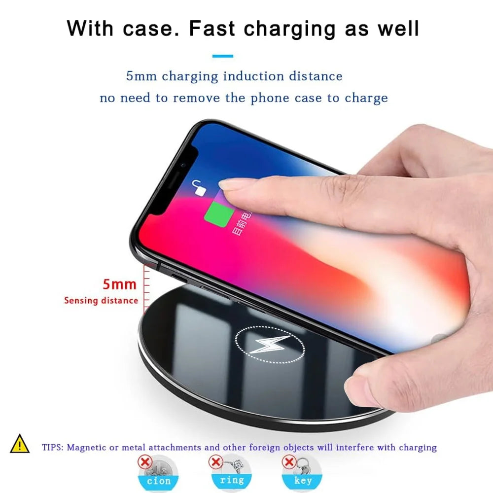Cargador Inalámbrico de Escritorio con Luz LED para iPhone 17 16 15 14 13 12 Pro Max, Airpods Pro, Estación de Carga Rápida para Samsung Xiaomi