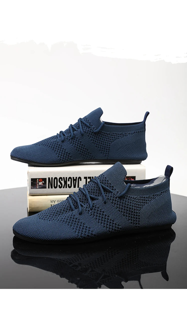 Zapatos informales con cordones para hombre, mocasines de malla transpirables para parejas, zapatillas informales ligeras y suaves para hombre, calzado para conducir al aire libre 36-47