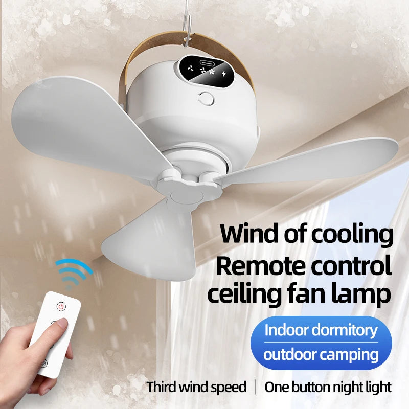 Mini Ventilador de Techo Portátil para Acampar
