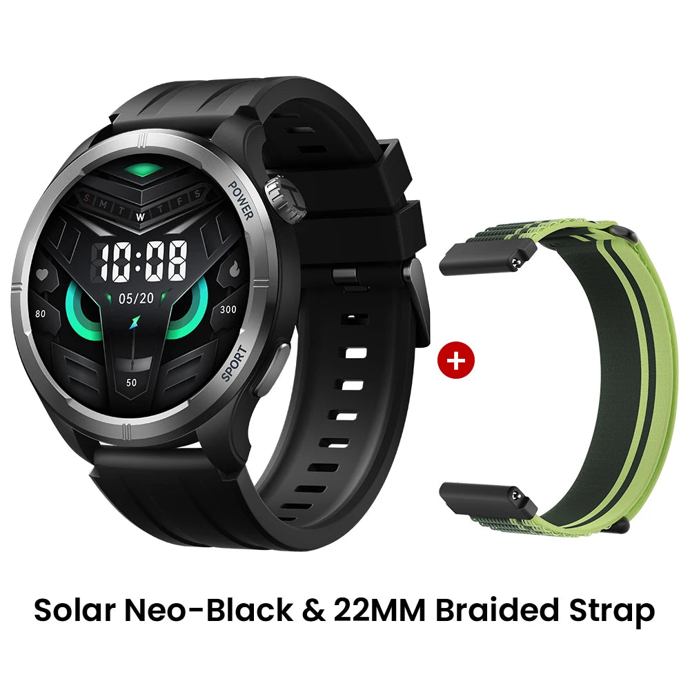 Reloj Inteligente Solar Neo con Pantalla HD, Control de Salud 24H y Llamadas