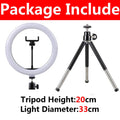 Anillo LED para Selfie, Kit de iluminación de fotografía regulable, lámpara de carga USB con soporte de trípode para grabación de vídeo, transmisión en vivo