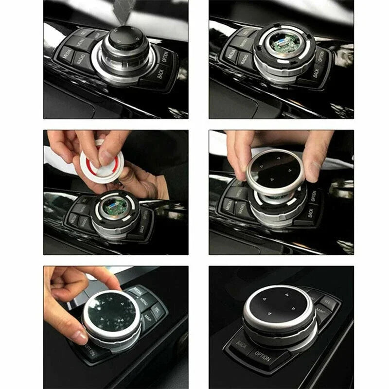 Cubiertas para Botones de Control Multimedia con Perilla Grande para BMW Serie 1 2 3 4 5 6 7 X1 X5 X6 F20 F30 F10 F07 E60 E90 E70 IDrive