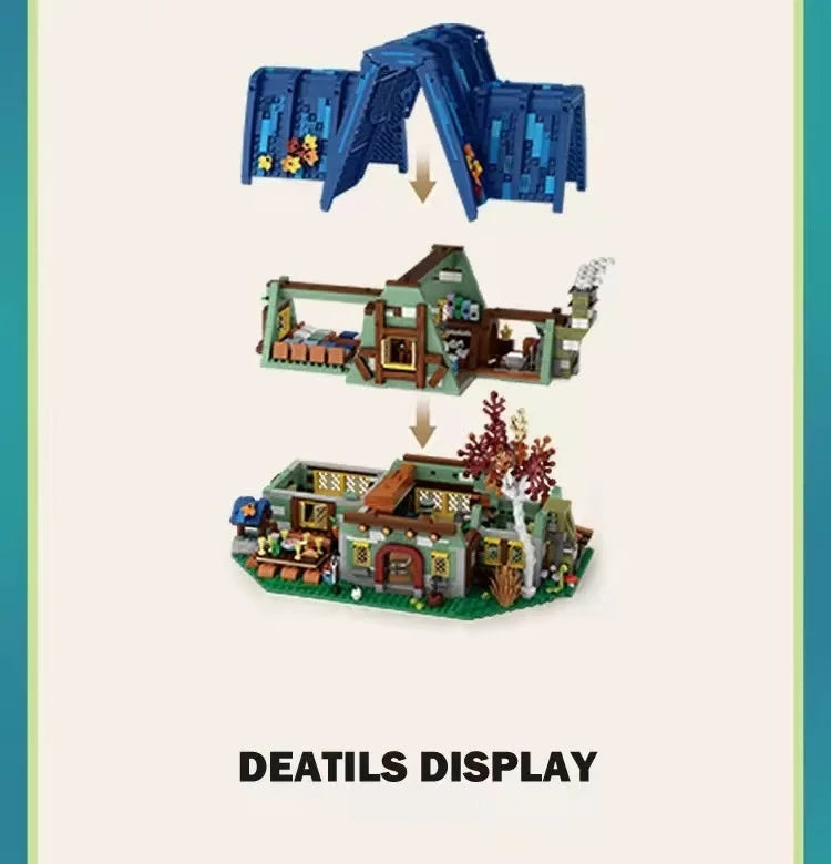 Bloques de Construcción LOZ1036 Casa de Elfos, Modelo DIY, Escena Urbana, Decoración de Escritorio, Regalo Coleccionable para Adultos, Cumpleaños, Festividades