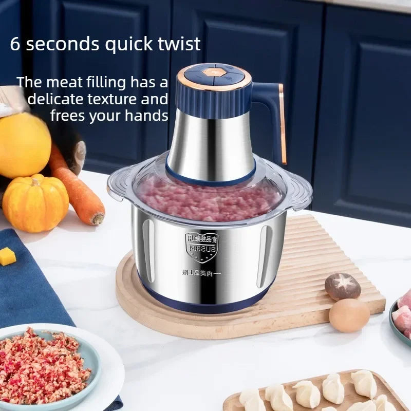 Picadora de carne eléctrica multifuncional de acero inoxidable para cocina