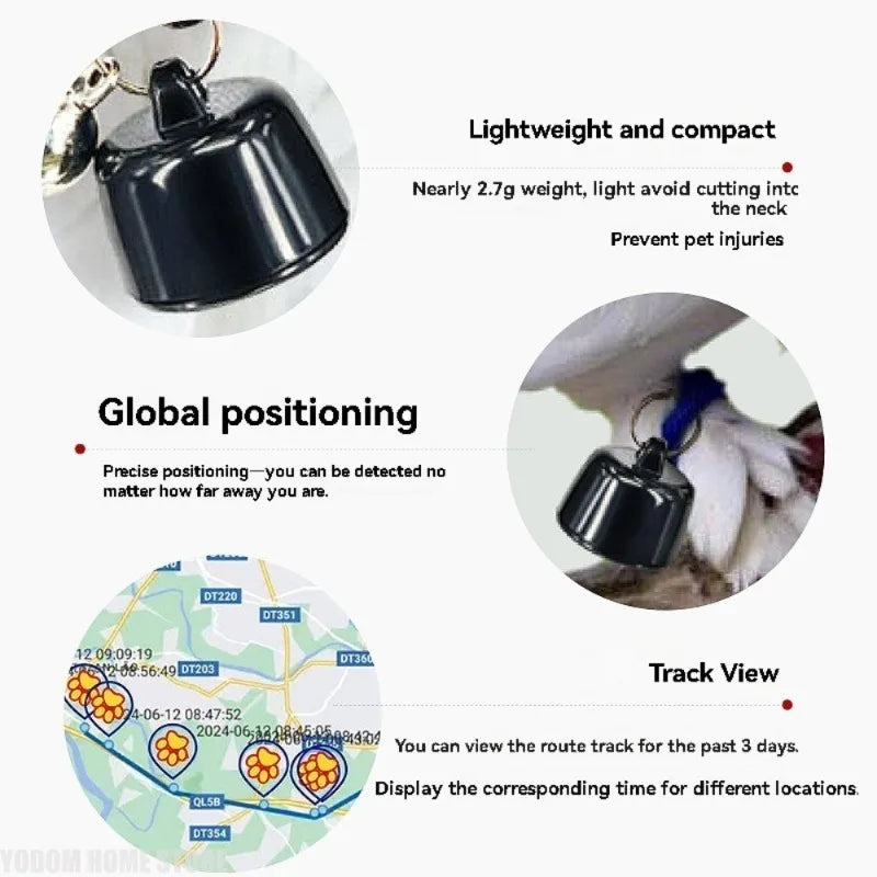 Mini Rastreador Inteligente, Etiqueta Localizadora para Mascotas, Historial de Rastreo, Localizador GPS para Perros y Gatos