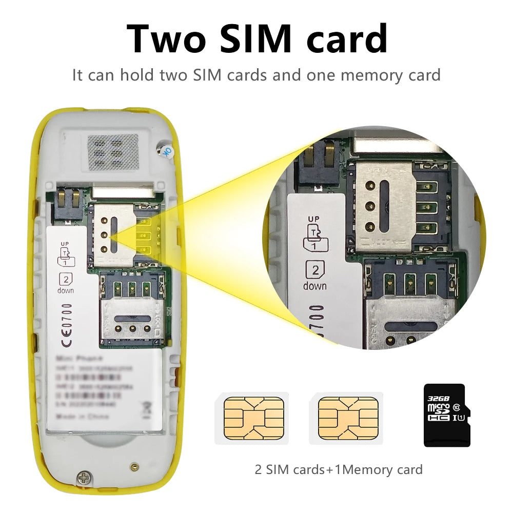 Mini teléfono móvil BM10, 2 tarjetas SIM, auricular Bluetooth, cambiador de voz, grabación de voz de baja radiación, teléfono móvil pequeño multilingüe