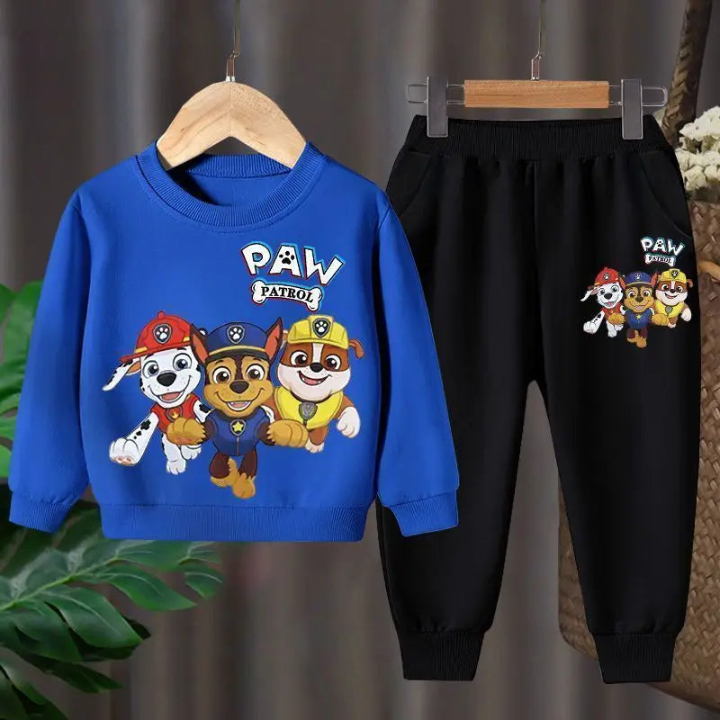 PAW Patrol primavera otoño Top de manga larga y pantalones largos conjunto de 2 uds para niños conjunto de ropa para niños sudaderas niños chándal fino