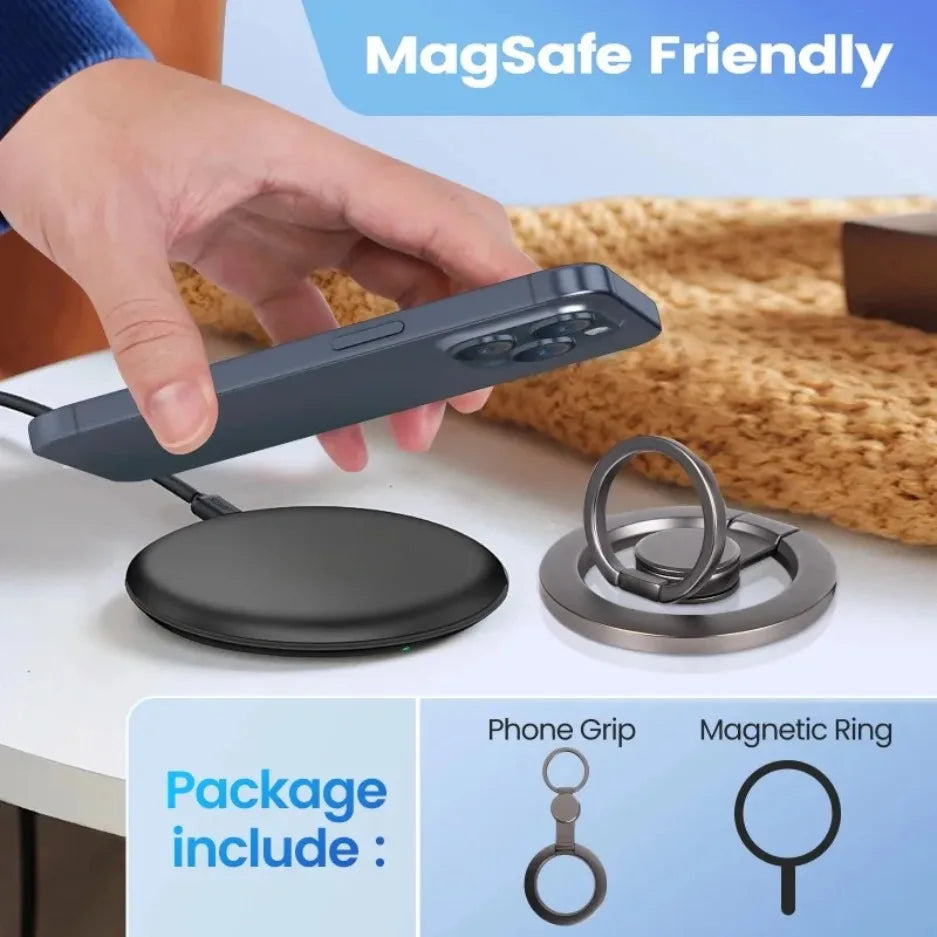Spinner Antiestrés Plegable y Soporte Magnético para Teléfono con Anillo para Dedos, Compatible con Magsafe iPhone 17 16 15 14 13 12 Pro Max