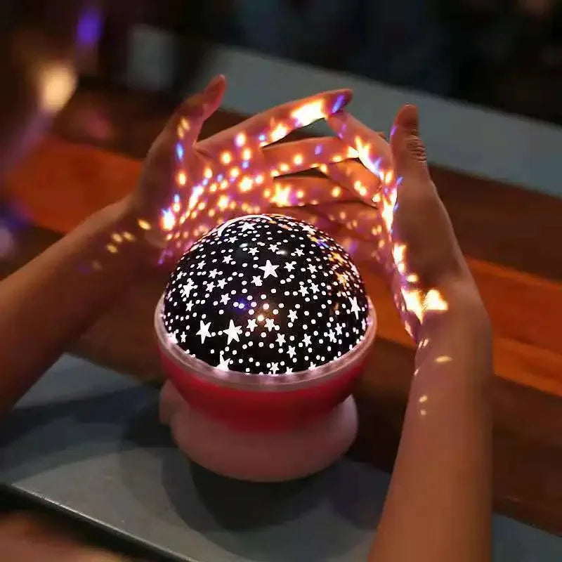 Proyector de lámpara de noche, proyector de luz nocturna de cielo estrellado, decoración de lámpara de bebé, proyector giratorio de Luna y galaxia para guardería, luz de mesa