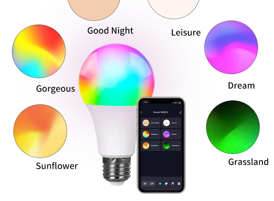 Bombilla LED Inteligente RGB Tuya con Control Bluetooth